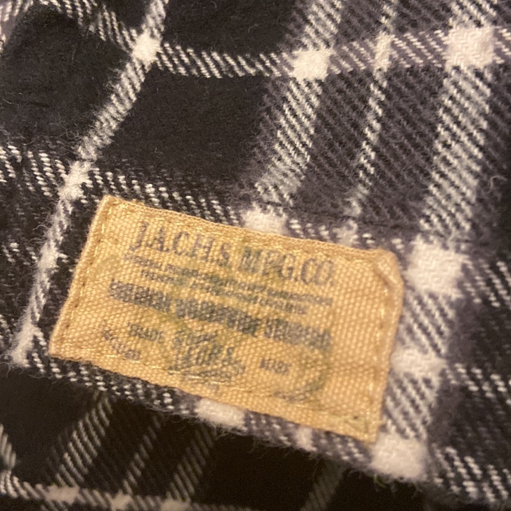 JACHS Black White Long Sleeve Plaid Flannel Shirt - Men's Medium. - Picture 7 of 7